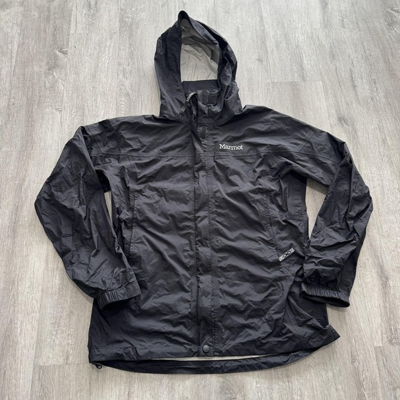 Marmot Jackets & Blazers - Marmot Jacket Womens Medium Black Hooded Rain Shell Waterproof Windbreaker Coat